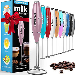 PowerLix Mousseur à Lait Mousseur à lait électrique - 19,000 tr/min - Acier inoxydable - Latte, cappuccino