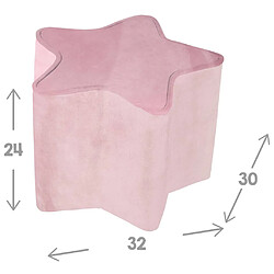ROBA Pouf étoile enfants rose mauve pas cher