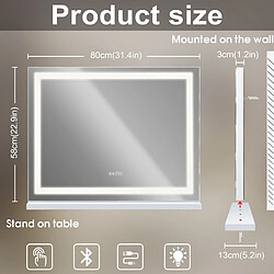 FENCHILIN Miroir maquillage LED 80x58 cm pas cher