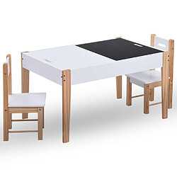 vidaXL Table et chaises enfant - Noir/Blanc