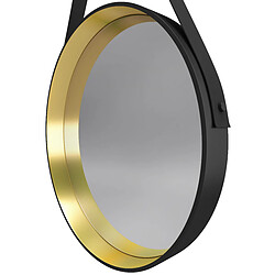 Aurlane MIR035 - Miroir rond 60 cm avec cadre noir