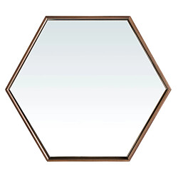 Angel Cerda Miroir mural hexagonale noyer