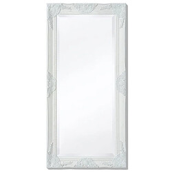 VidaXL Miroir Mural Baroque 100x50 cm - Blanc