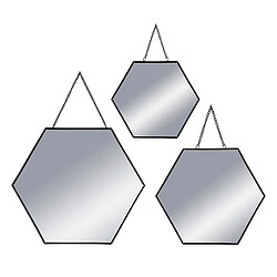 Lot de Miroirs Métal Hexagone
