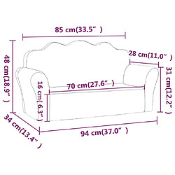 vidaXL Canapé 2 places enfants gris clair pas cher