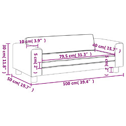 vidaXL Canapé avec repose-pied enfant - Rose pas cher