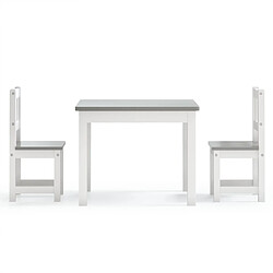 Avis vidaXL Ensemble Table et Chaises Enfants Blanc et Gris