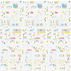 Asalvo Tapis de jeu bébé pliable Farm-City