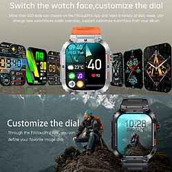 Yonis Montre Connectée Orange Étanche Musique Appels