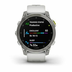 Garmin 010-02582-21 - 1,3" Blanc Noir Titane Smartwatch avec podomètre - Écran couleur 1.3'' - Résistante à l'eau 10 atm - iOS et Android compatible