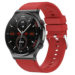 Yonis Montre Connectée Santé ECG Température IP68 Montre Connectée Santé ECG Température IP68 Longue Autonomie Toucher Bluetooth Rouge YONIS