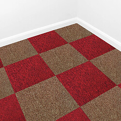 Acheter Monstershop Dalles de Moquette - 50x50 cm - Sable & Rouge Écarlate