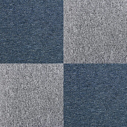 Monstershop Dalles de Moquette - 50x50 cm - Bleu Tempête & Gris Platine