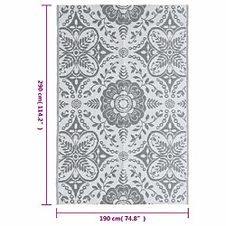 vidaXL Tapis d'extérieur - 190x290 cm - Gris Clair pas cher