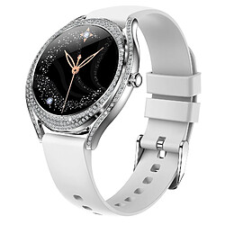 Yonis Montre Connectée BT5.0 Suivi Santé Sommeil Smartwatch Silicone Noir BT5.0 Ecran 1.28' Suivi Cardiaque Sommeil Multilingue Argent YONIS