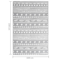 vidaXL Tapis d'extérieur - 160x230 cm - Gris pas cher