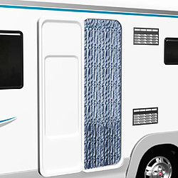 Decoshop26 Rideau contre insectes - Bleu, blanc et argenté