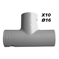 Zenitech Té Tube IRL Ø16mm - Lot de 10 - Gris