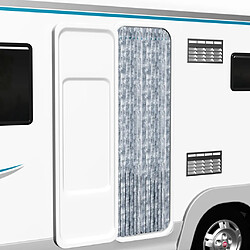 Decoshop26 Rideau Anti-Insectes - Blanc/Gris