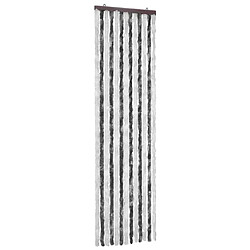 Decoshop26 Moustiquaire chenille 56x185 cm - Gris et blanc