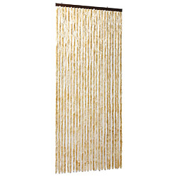 Decoshop26 Rideau anti-insectes moustiquaire chenille - Beige 100x220 cm