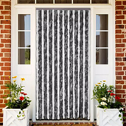 Decoshop26 Rideau Chenille - Gris et blanc