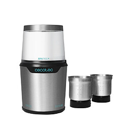 Cecotec TitanMill 300 - DuoClean Moulin à café et épices - Inox - 300W - Verres interchangeables avec titane