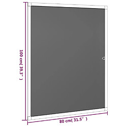 vidaXL Moustiquaire pour fenêtres 80x100 cm - Anthracite pas cher