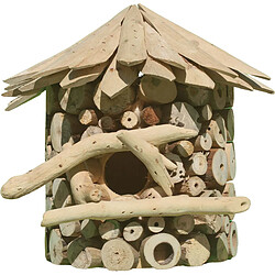 Artxlight Nichoir demi-rond en bois Nichoir à fixer - Bois d'albésia - Dimensions : 16 x 13 x 21 cm