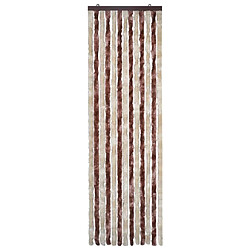 Decoshop26 Rideau contre insectes - Beige et marron clair