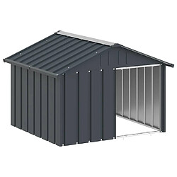 vidaXL Niche chien 116,5x103x81,5 cm - Acier galvanisé