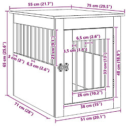 vidaXL Meuble de cage pour chiens - Noir pas cher