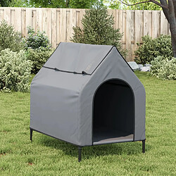 Avis vidaXL Niche pour chien - Gris Tissu Oxford