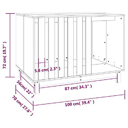 VIDAXL Niche pour chien - Bois de pin massif - 100x70x72 cm pas cher