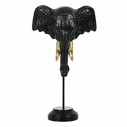 BigBuy Figurine Eléphant Décorative - Noir Doré