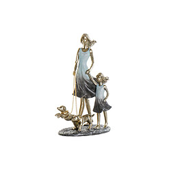 DKD Home Decor Figurine Famille Bleu Doré - 24 cm