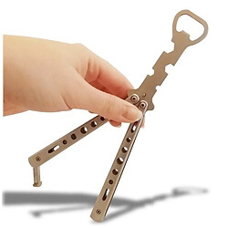 Totalcadeau Décapsuleur Couteau Papillon - Noir