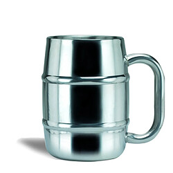 Totalcadeau Chope de bière inox double paroi Chope de bière - Acier inoxydable - Capacité 450 mL - Double paroi
