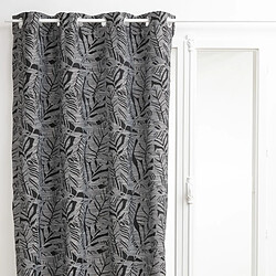 Atmosphera Rideau tissage jacquard Folha 140 x 260 cm - Noir et Blanc