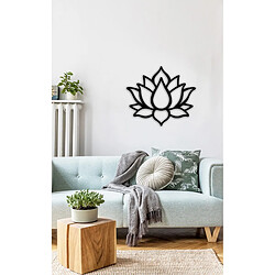 Epikasa Décoration Métal Fleur de Lotus 6 Noir