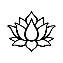 Epikasa Décoration Métal Fleur de Lotus 6 Noir