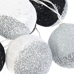 The Home Deco Factory Guirlande lumineuse 10 LED Boule Céleste - L. 192 cm - Argent et noir