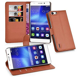 Cadorabo Coque Honor 6 PLUS Brun Étui style livre - Compartiments pour cartes - Fonction stand