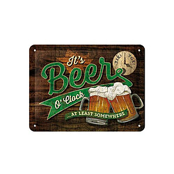 Nostalgic Art Plaque décorative Beer O' Clock Plaque métal relief - Tôle bombée - 20 x 15 cm