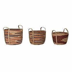 DKD Home Decor Boîte Décorative Boho Boîte de Rangement - Design Boho - Ensemble de 3 - Dimensions 38x38x41 cm
