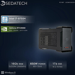 Sedatech Mini-PC, Intel i7-9750H, RTX4060, 16Go RAM, 1To SSD, Win 11