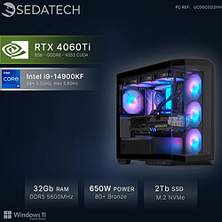 Sedatech PC Gamer Panoramic • Intel i9-14900KF • RTX4060Ti • 32Go DDR5 • 2To SSD M.2 • Windows 11