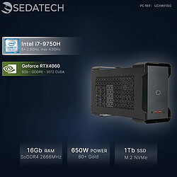 Sedatech Mini-PC, Intel i7-9750H, RTX4060, 16Go RAM, 1To SSD, sans OS