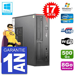 FUJITSU Esprimo E520 · Occasion PC DT - Intel i7-4770 3.4 GHz - 8 Go RAM - 500 Go HDD - Windows 7 Pro