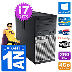 Dell OptiPlex 7010 - Core i7-3770, 4 Go RAM, 250 Go HDD, Windows 10 - Occasion